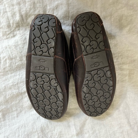 UGG Men's Rich Brown Ascot Leather Loafers size 13 - Picture 4 of 9